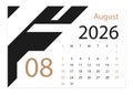 Calendar 2026. August 2026. Tear-off calendar. Personal organizer Royalty Free Stock Photo