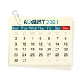 Calendar August 2021