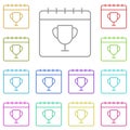 Calendar, award multi color icon. Simple thin line, outline vector of calendar icons for ui and ux, website or mobile application Royalty Free Stock Photo