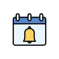 Calendar bell icon. Simple color with outline vector elements of almanac icons for ui and ux, website or mobile application