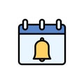 Calendar bell icon. Simple color with outline vector elements of almanac icons for ui and ux, website or mobile application