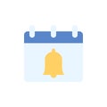 Calendar bell icon. Simple color vector elements of almanac icons for ui and ux, website or mobile application