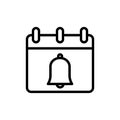 Calendar bell icon. Simple line, outline vector elements of almanac icons for ui and ux, website or mobile application