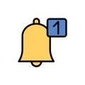 Calendar bell notification icon. Simple color with outline vector elements of almanac icons for ui and ux, website or mobile