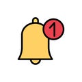 Calendar bell notification icon. Simple color with outline vector elements of almanac icons for ui and ux, website or mobile