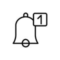 Calendar bell notification icon. Simple line, outline vector elements of almanac icons for ui and ux, website or mobile