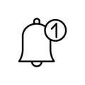 Calendar bell notification icon. Simple line, outline vector elements of almanac icons for ui and ux, website or mobile