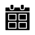 Calendar black glyph icon