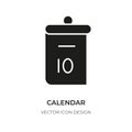 Calendar black icon note date schedule day vector