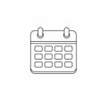Calendar - Black Outline icon vector isolated
