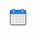 Calendar - Black Stroke+Shadow icon vector isolated