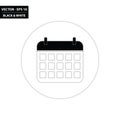 Calendar black and white flat icon