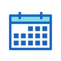 Calendar Business Filled Line Icon Blue Color