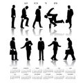 A 2018 calendar with 10 businessmen silhouettes