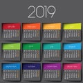 2019 calendar