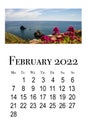 Calendar card for the month of February 2022