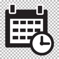 Calendar check icon on transparent background. calendar check sign. flat style