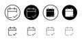 Calendar check icon Outline vector for web ui