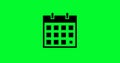 Calendar with check mark on green screen
