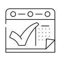 calendar check mark line icon vector illustration