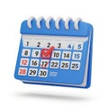 Calendar with check mark on the 17th Royalty Free Stock Photo