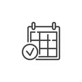 Calendar check page line icon