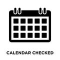 Calendar Checked icon vector isolated on white background, logo