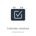 Calendar checked icon vector. Trendy flat calendar checked icon from ultimate glyphicons collection isolated on white background.