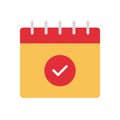 Calendar checklist complete flat design schedule icon