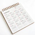 Calendar Checklist isolated on white background