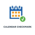 calendar checkmark icon. event concept symbol design, day or mon