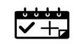 Calendar with Checkmark and Plus Event Icon, vector design Generative AI Royalty Free Stock Photo