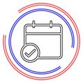 Calendar checkmark vector icon