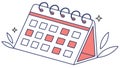 Calendar with Checkmarks Task Completion Vector, vector design Generative AI Royalty Free Stock Photo