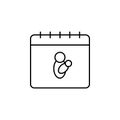 Calendar, child, mother icon. Simple thin line, outline of calendar icons for ui and ux, website or mobile application