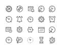 Calendar and clock icons set, 96x96 pixel perfect