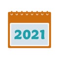 2021 Calendar Colored Icon. Editable Vector EPS Symbol