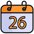 calendar colored line icon