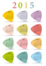 Calendar 2015 in colorful triangles Royalty Free Stock Photo