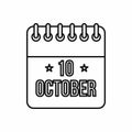 Calendar of Columbus Day icon, outline style