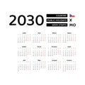 Calendar 2030 Czech language with Czech public holidays.