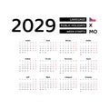 Calendar 2029 Czech language with Czech public holidays.