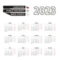 Calendar 2023 in Czech language, week starts on Monday