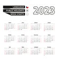 2023 calendar in Czech language, week starts from Sunday