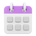 Calendar 3D rendering isometric icon.