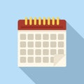 Calendar data icon flat vector. Time work
