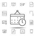 calendar date clock outline icon. Detailed set of unigrid multimedia illustrations icons. Can be used for web, logo, mobile app, Royalty Free Stock Photo