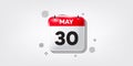 Calendar date 3d icon. Month event schedule date. Meeting appointment calendar, time planner reminder banner. Vector