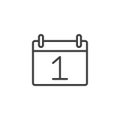 Calendar date day one line icon Royalty Free Stock Photo