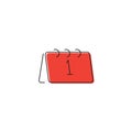 Calendar date day one vector icon symbol isolated on white background Royalty Free Stock Photo